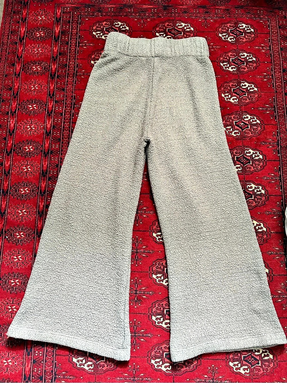 SKIMS Cozy Knit Boucle Lounge Gray Wide Leg Pants NWOT
S/M